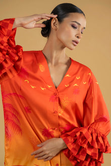  Monica 3 Ruffles Palm Blouse